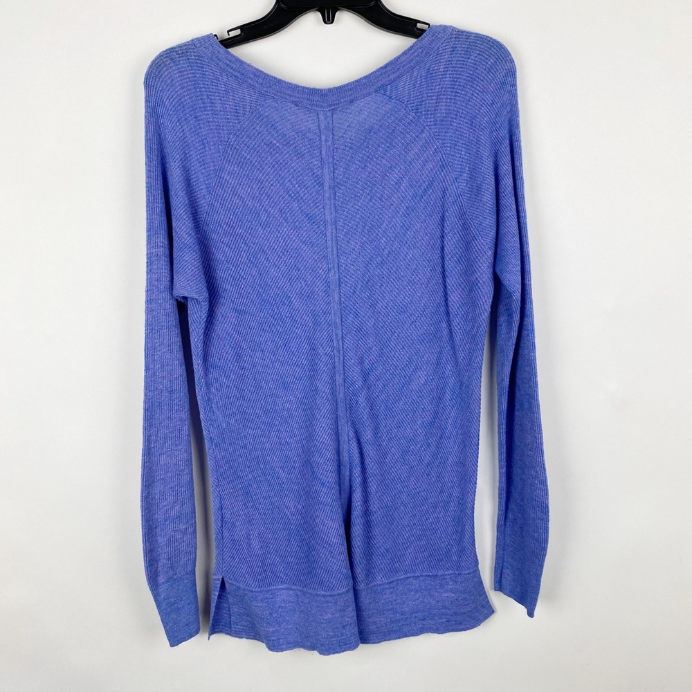 WHITE + WARREN Ribbed Knit Cotton Alpaca Blend Sweater Top Lavender Size Medium‎ - Picture 2 of 7